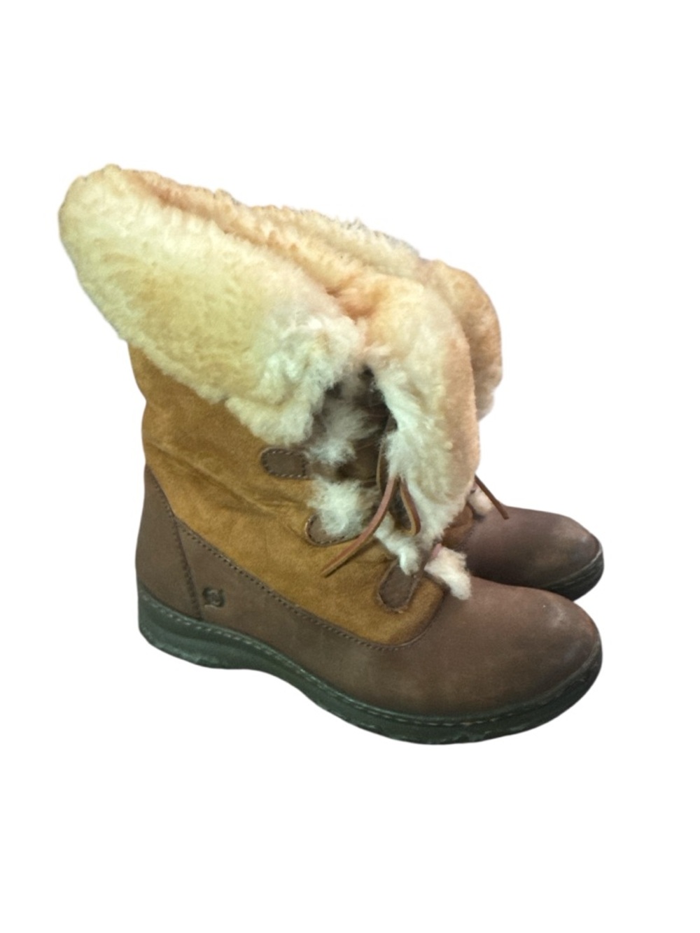 Born Women's Size 6 Shearling-Lined Winter Ankle Boots - Tan/Brown Mountain Shoe